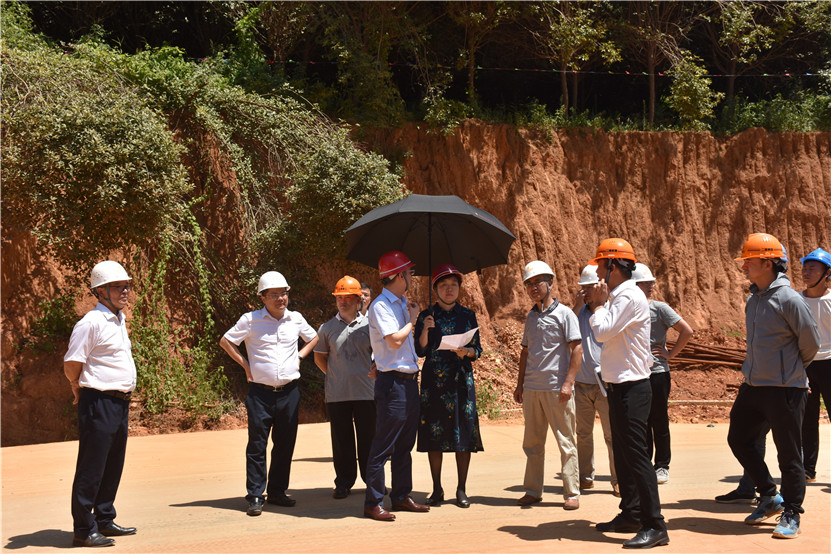 区管委会副主任万红梅现场调度联博二期江变厂房项目