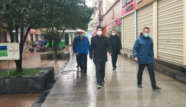 集团党委书记、董事长谢荣华一行前往紫荆路步行街指导